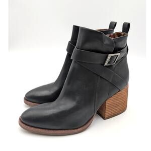 Korks Shyla Block Heel Ankle Bootie Buckle Strap Women's Black Size US10M EU40.5